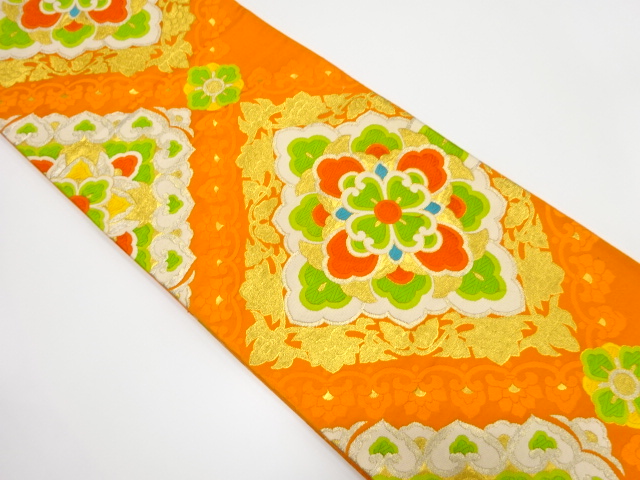 アンティーク　菱華紋織り出し袋帯（着用可）